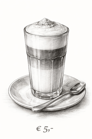 Zeichnung eines Latte Macchiatos